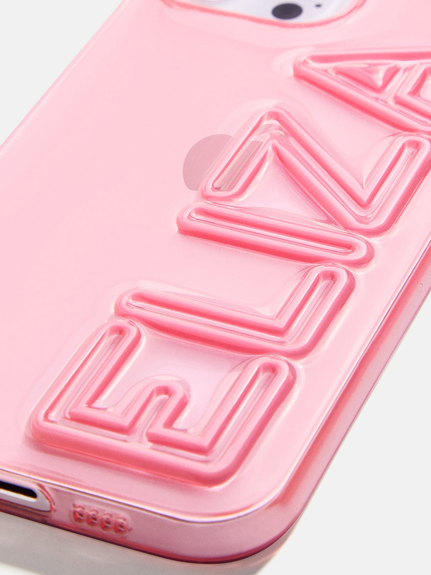 Fine Line Custom iPhone Case - Transparent Pink/Pink