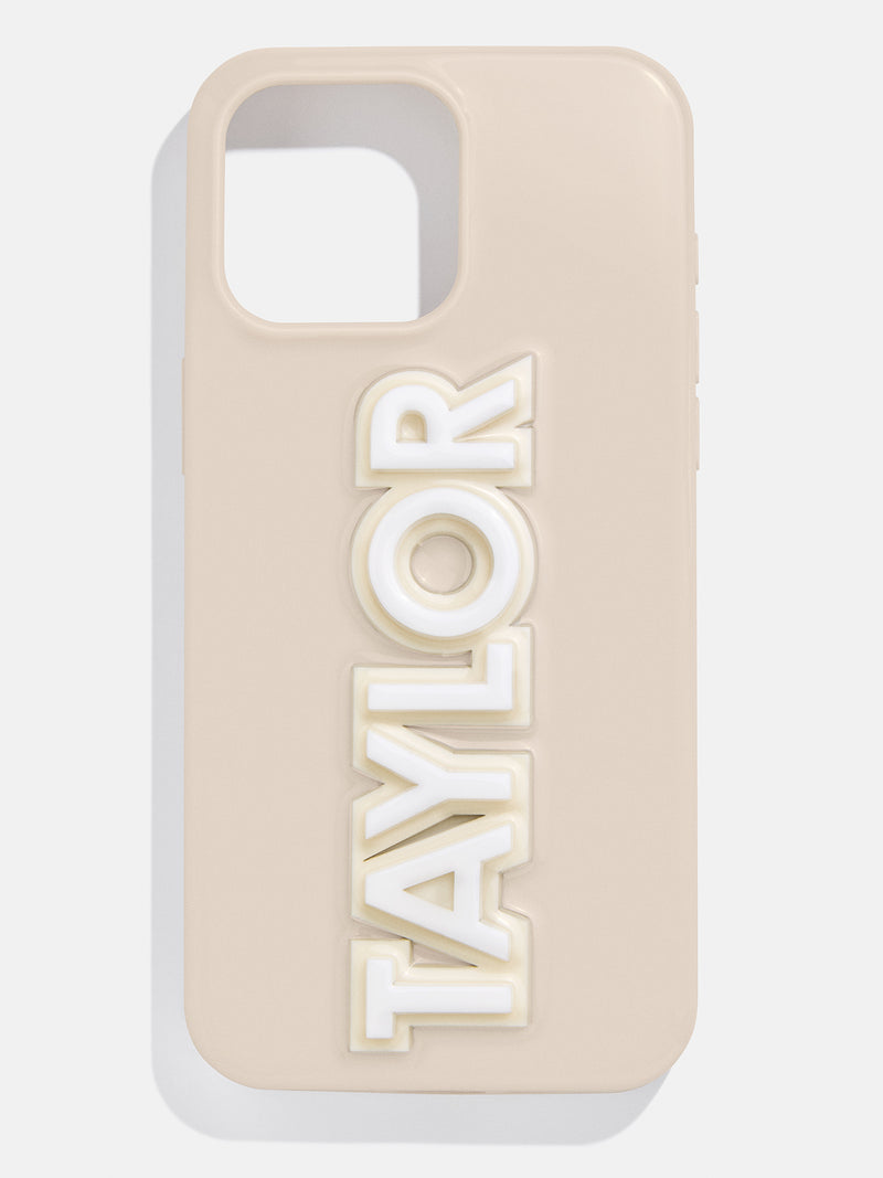 BaubleBar Block Font Custom iPhone Case - Beige/White - 
    Customizable Phone Case
  

