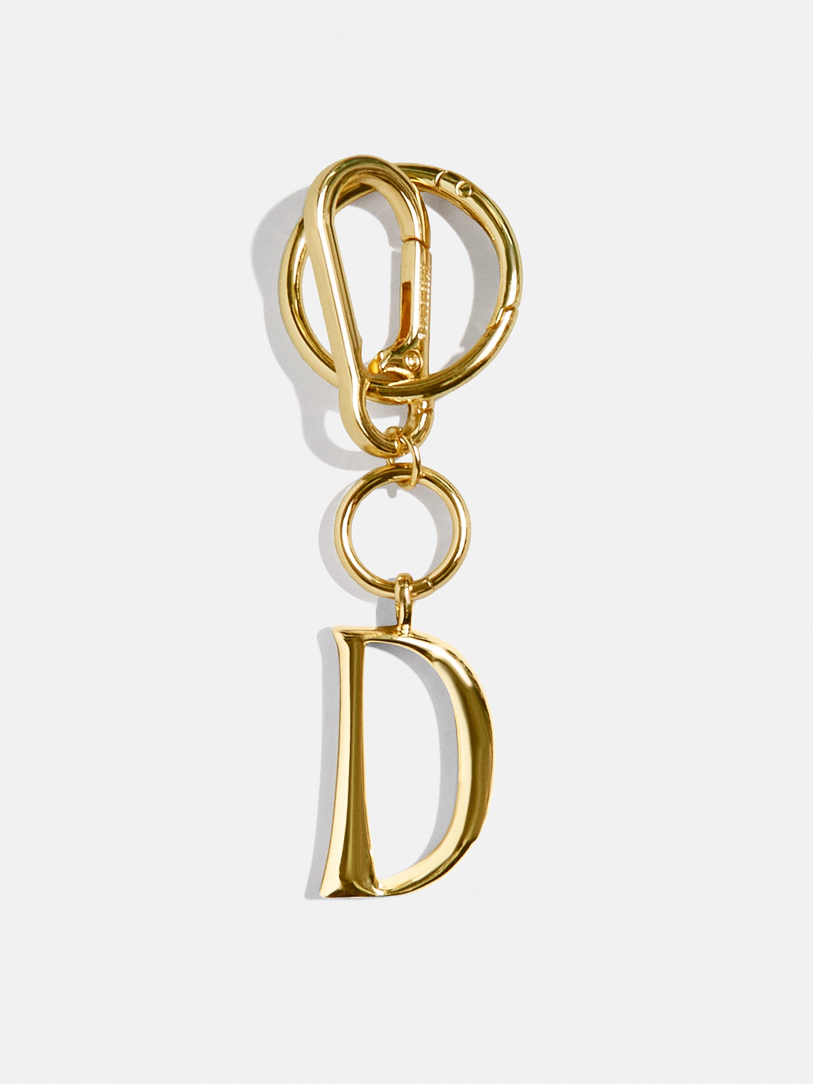 Gold Initial Enamel Bag Charm - D