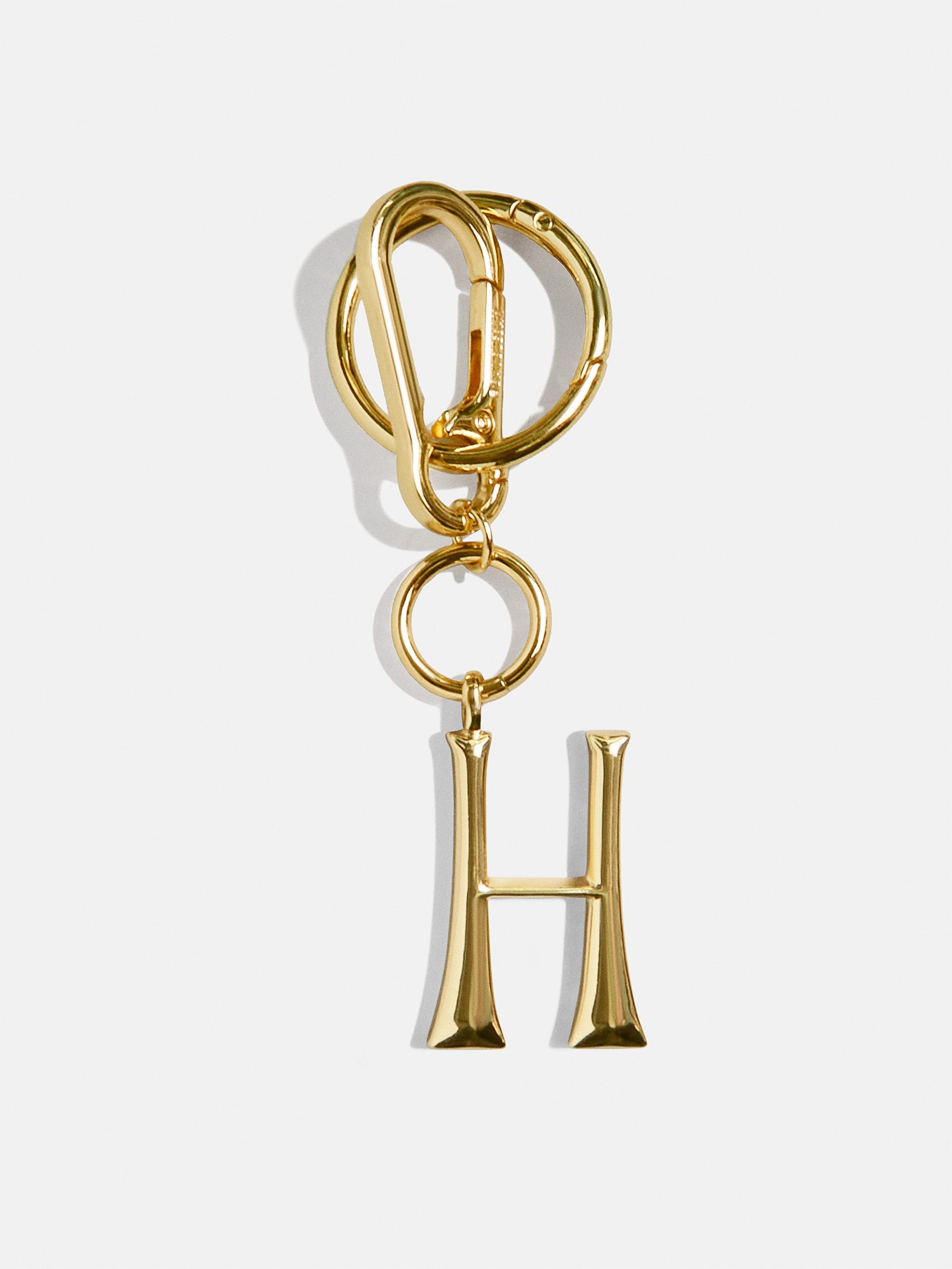 Gold Initial Enamel Bag Charm - H