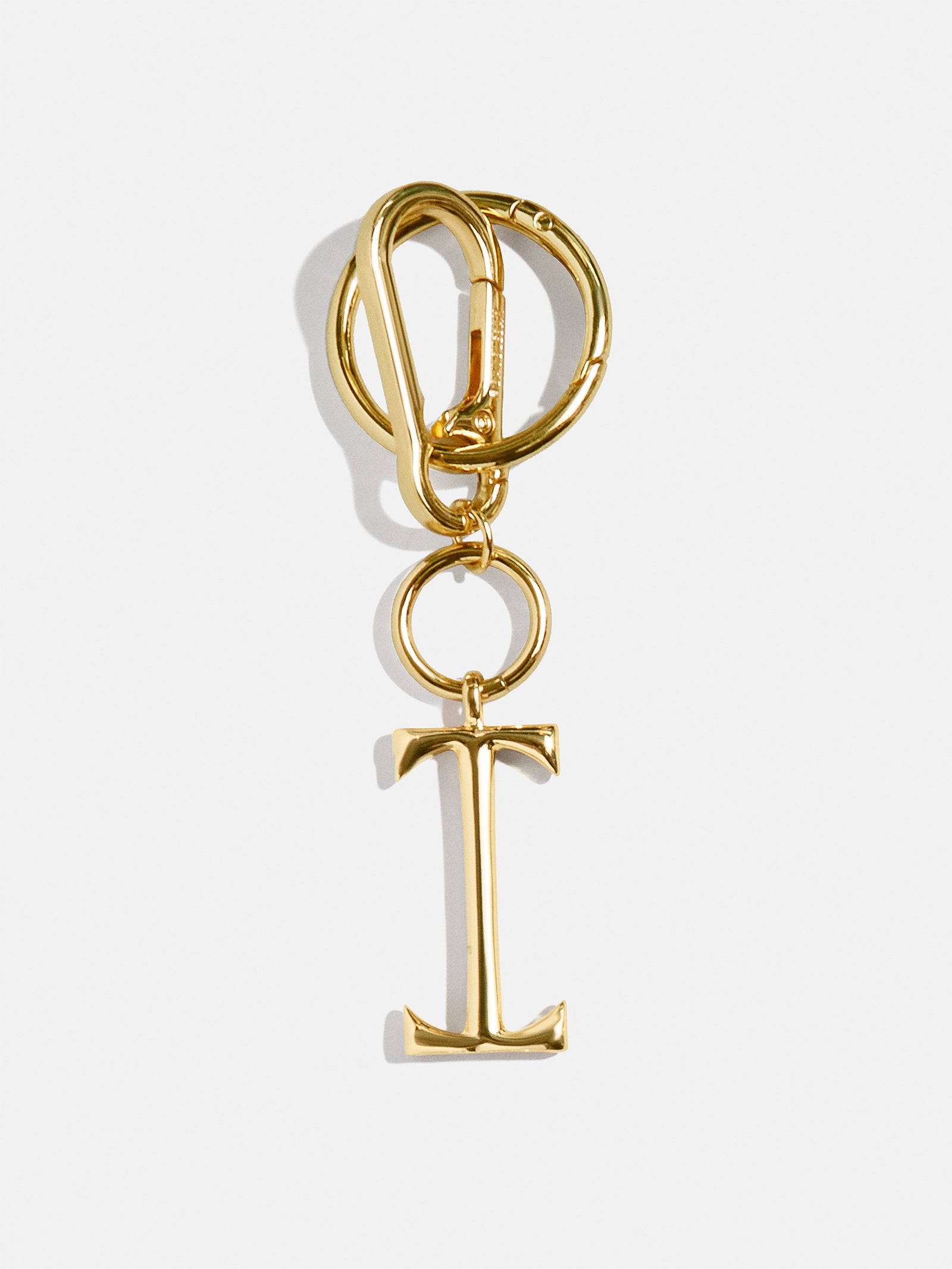 Gold Initial Enamel Bag Charm - I