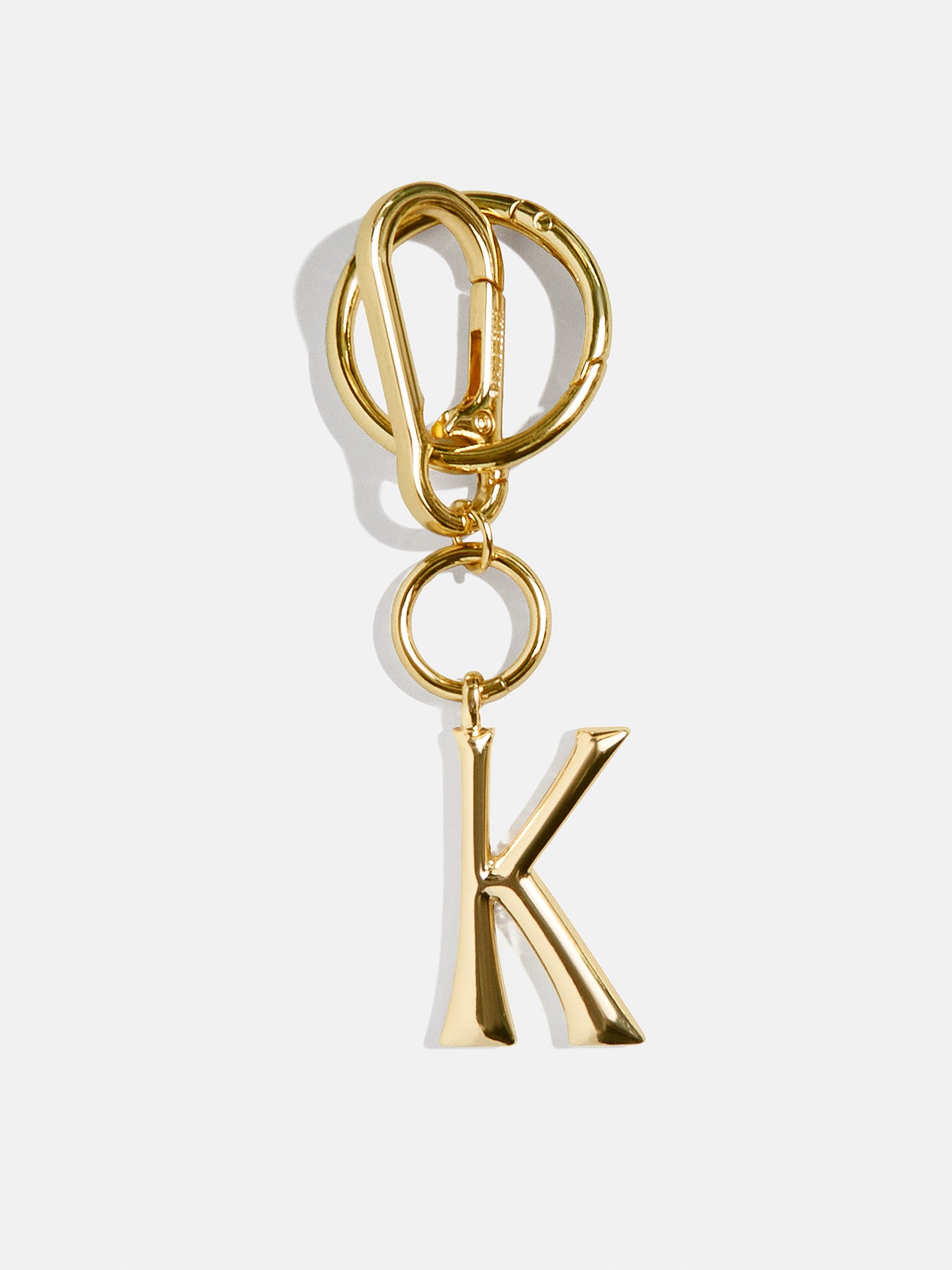 Gold Initial Enamel Bag Charm - K
