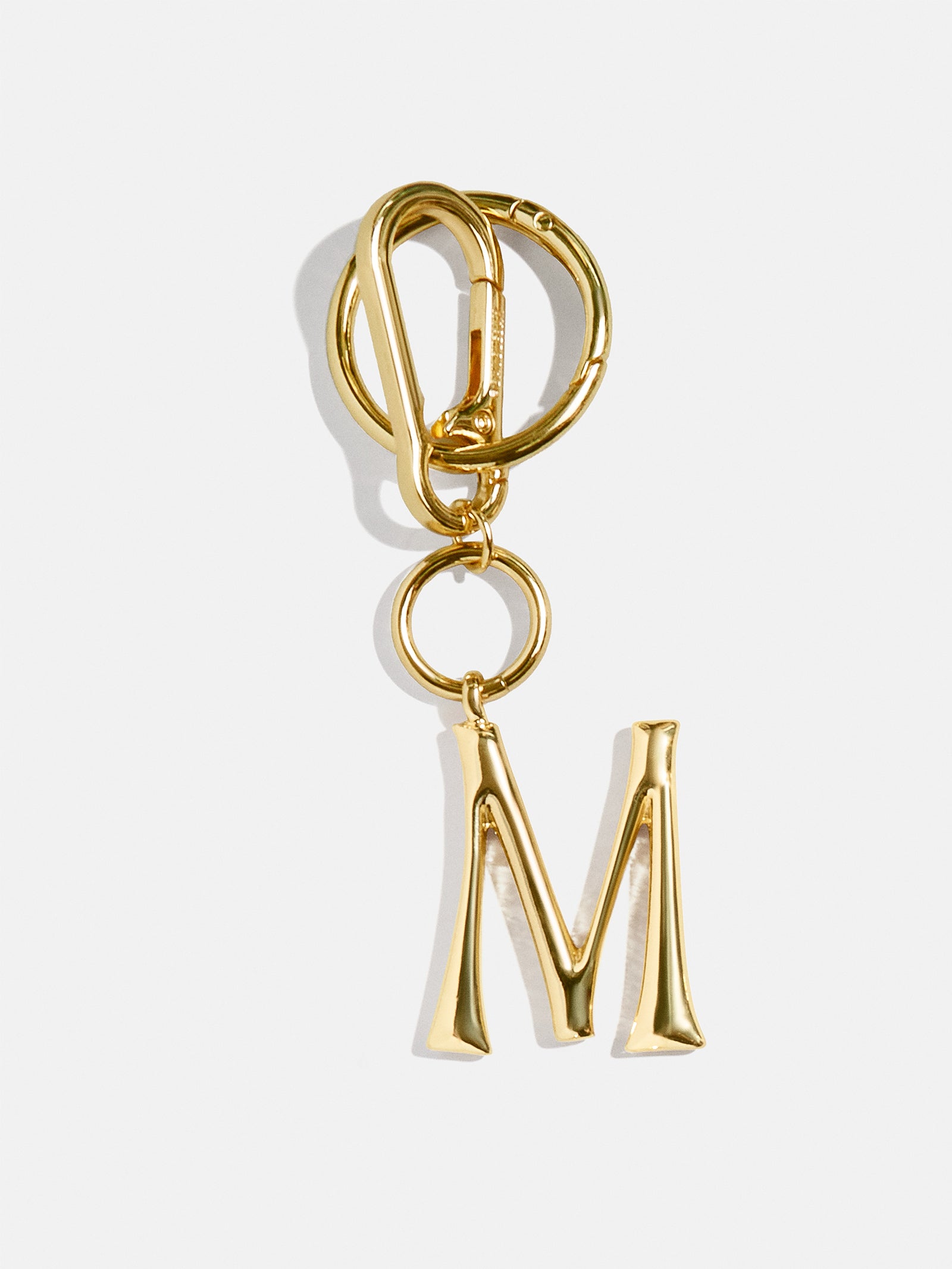 Gold Initial Enamel Bag Charm - M