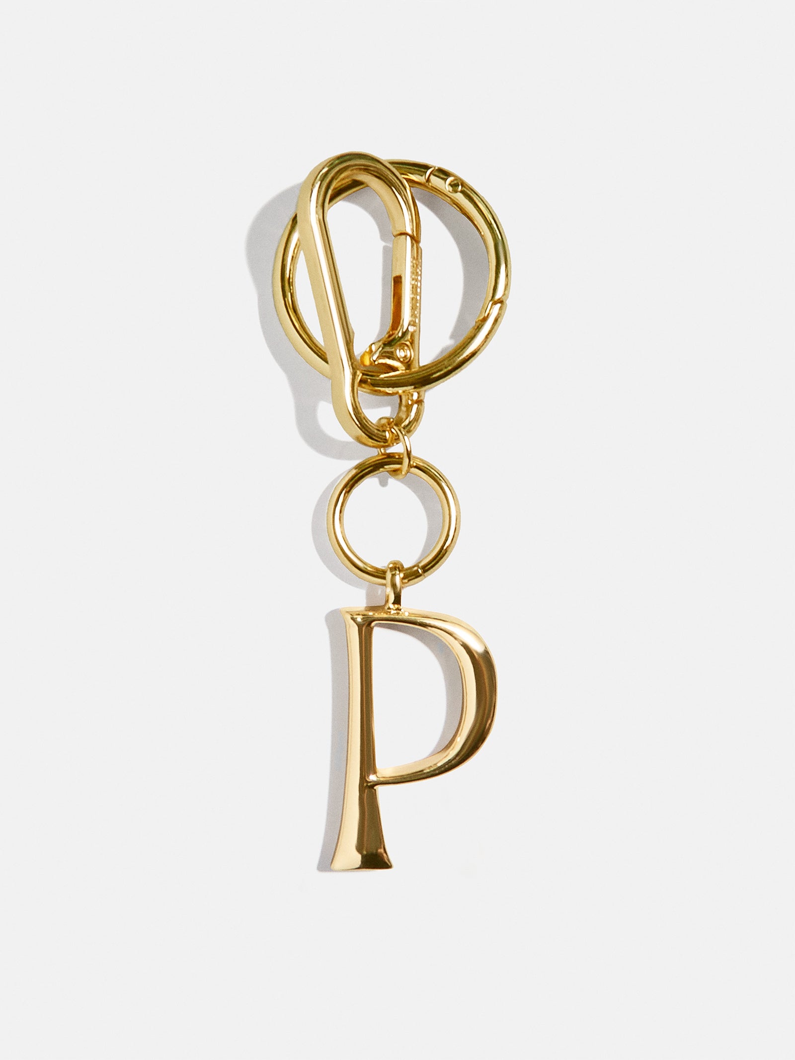 Gold Initial Enamel Bag Charm - P