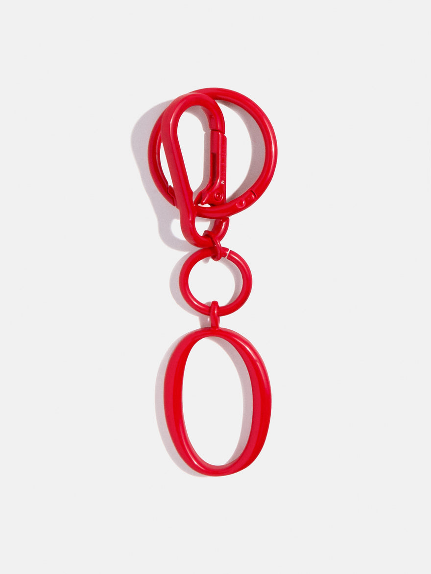 Red Initial Enamel Bag Charm - O