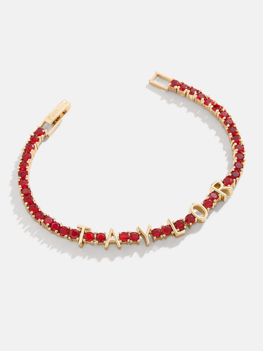 Custom Tennis Bracelet - Gold/Red