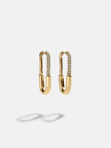 BaubleBar Liza Hoop Earrings - Medium -
Pavé paperclip hoop earrings