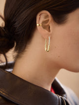 BaubleBar Liza Hoop Earrings - Medium -
Pavé paperclip hoop earrings