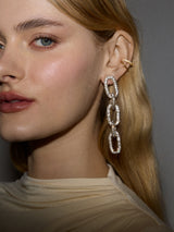 BaubleBar Nova Statement Earrings - Gold/Pavé -
Pavé chain link statement earrings