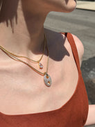 Thalia Reversible Pendant Necklace - Gold/Pavé