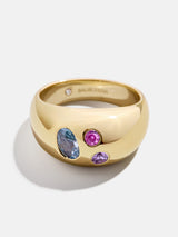 BaubleBar 18K Gold Custom Birthstone Ring - Gold -
18K gold plated sterling silver