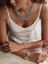 BaubleBar Charlotte Semi-Precious Necklace - Turquoise -
Long turquoise pearl necklace