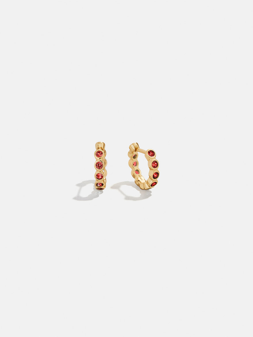 Jessica 18K Gold Birthstone Earrings - Garnet