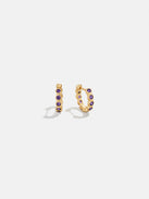 Jessica 18K Gold Birthstone Earrings - Amethyst