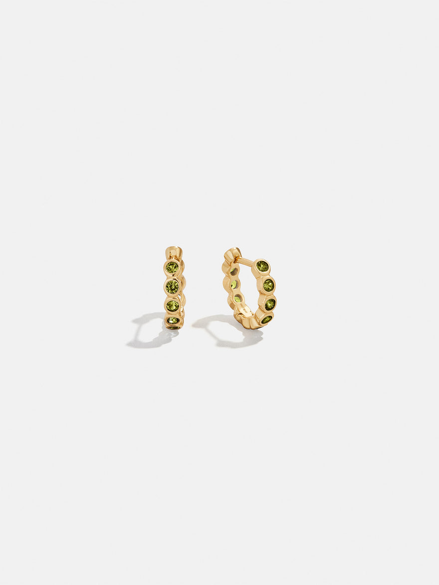 Jessica 18K Gold Birthstone Earrings - Peridot