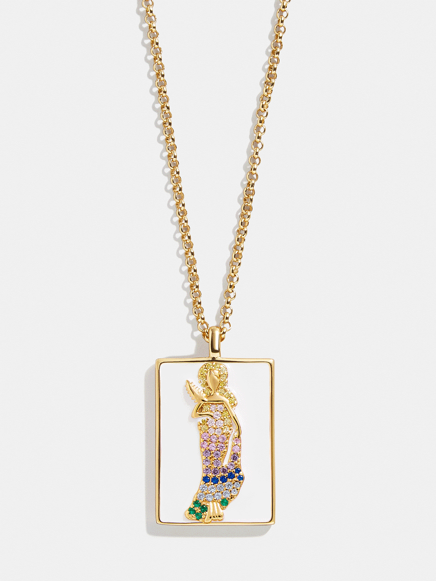 Reversible 18K Gold Zodiac Pendant Necklace - Virgo