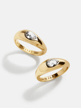 BaubleBar Vanessa Ring Set - Gold/Pavé -
Set of two gold rings