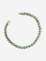 BaubleBar Nina Semi-Precious Bracelet - Gold/Turquoise - 
    Turquoise stones on a sleek gold bracelet