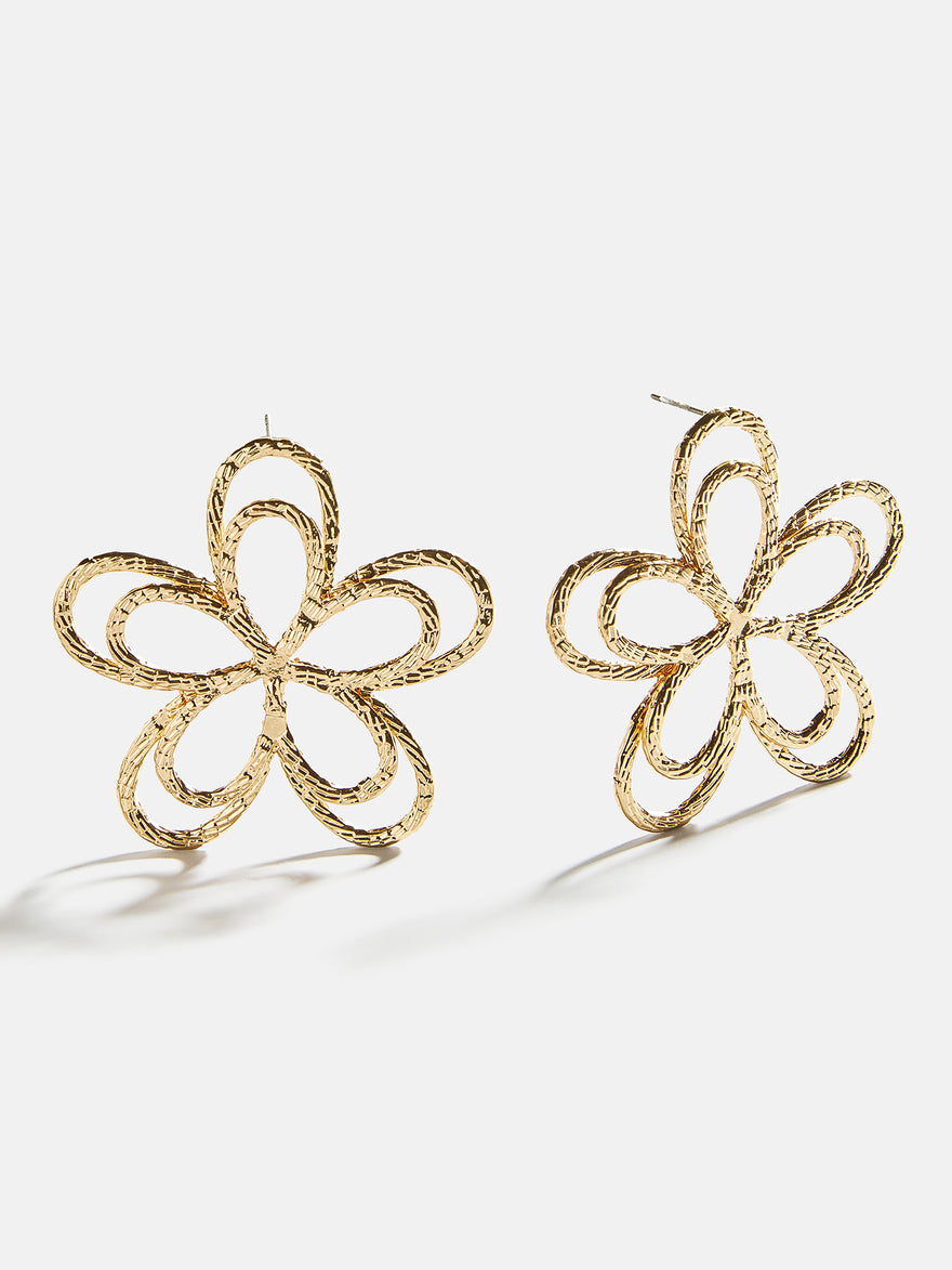 Flora Statement Earrings - Gold/Pavé