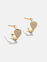 BaubleBar 18K Gold Heart Delicate Hoop Earrings - Puffy Pavé Heart -
It's Black Friday Week: Enjoy 30% off.