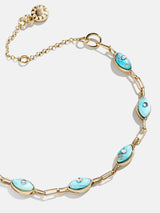 BaubleBar Yara Evil Eye Bracelet - Gold/Blue -
Semi-precious evil eye bracelet