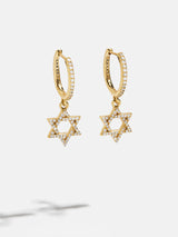 BaubleBar 18K Gold Star of David Earrings - Star of David -
Cubic zirconia, 18K gold plated sterling silver