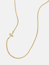 BaubleBar 18K Gold Asymmetrical Cross Necklace - Cross -
Cubic zirconia, 18K gold plated sterling silver