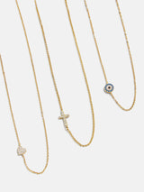 BaubleBar 18K Gold Asymmetrical Cross Necklace - Cross -
Cubic zirconia, 18K gold plated sterling silver