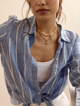 BaubleBar Eyes Out Necklace - Gold/Blue -
Evil eye pendant necklace