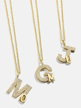 BaubleBar Pavé Double Initial Custom Necklace - Gold/Pavé - 
    25% Off Custom Gifts: The Annual Custom Event