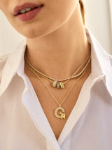 BaubleBar Pavé Double Initial Custom Necklace - Gold/Pavé - 
    25% Off Custom Gifts: The Annual Custom Event