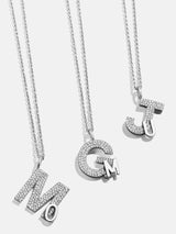 BaubleBar Double Initial Custom Necklace - Pavé/Silver -
Limited Time: Enjoy 20% Off