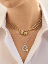 BaubleBar Double Initial Custom Necklace - Pavé/Silver -
Limited Time: Enjoy 20% Off