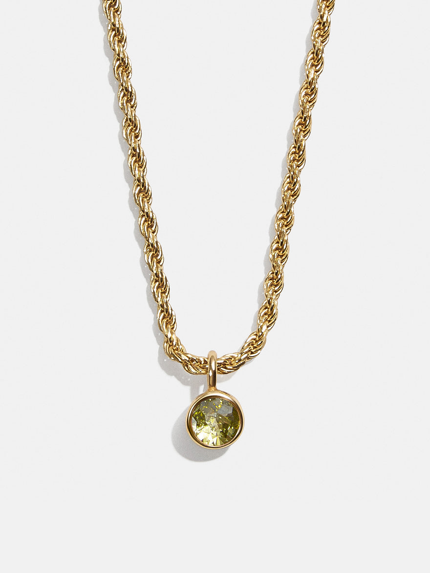 18K Gold Florence Birthstone Necklace - Peridot
