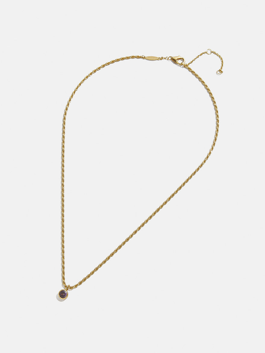 18K Gold Florence Birthstone Necklace - Rose