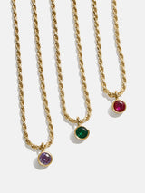 BaubleBar 18K Gold Florence Birthstone Necklace - Emerald - 
    18K gold plated sterling silver, Cubic Zirconia