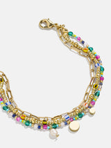 BaubleBar Rowan Semi-Precious Layered Bracelet - St. Tropez -
Colorful bracelet with multiple chains