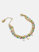 BaubleBar Rowan Semi-Precious Layered Bracelet - St. Tropez -
Colorful bracelet with multiple chains