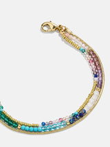 BaubleBar Rowan Semi-Precious Layered Bracelet - Capri -
Colorful bracelet with multiple chains