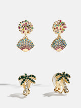 BaubleBar Island Time Kids’ Earring Set - Seashell -
Set of two tropical earrings