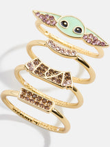 BaubleBar STAR WARS™ GROGU™ Ring Set - Gold/Green - 
    Set of four STAR WARS™ GROGU™ rings