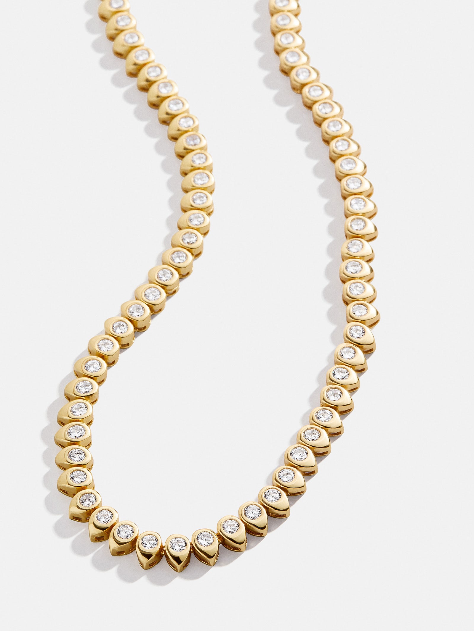 18K Gold Geraldine Tennis Necklace - Gold/Pavé – Ends Tomorrow