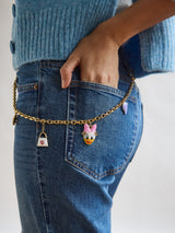 BaubleBar Disney Daisy Duck Motif Bag Charm - Daisy Duck -
Gold chain bag charm with Daisy Duck motifs