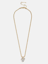 BaubleBar Disney Mickey Mouse Pisa Necklace - Gold/Pavé - 
    Crystal pendant on a ball chain