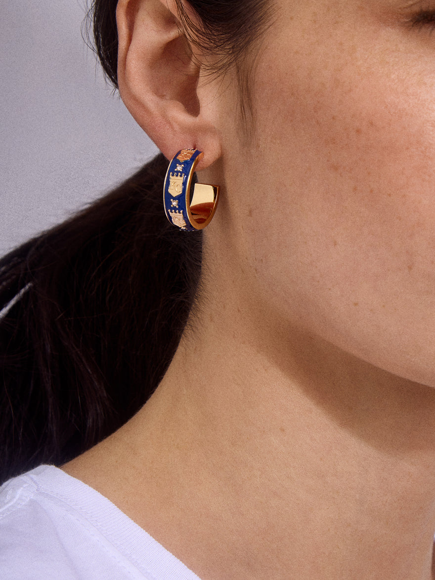 WEAR By Erin Andrews X BaubleBar Kansas City Royals Enamel Hoop Earrings - Kansas City Royals
