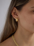 Disney Mickey Mouse 18K Gold Plated Sterling Silver Two-Tone Earrings - Gold/Pavé