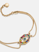 BaubleBar Evil Eye Reversible Bracelet - Gold/Multi -
Multicolored and clear reversible evil eye bracelet