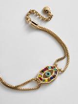 BaubleBar Evil Eye Reversible Bracelet - Gold/Multi -
Multicolored and clear reversible evil eye bracelet