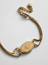 BaubleBar Evil Eye Reversible Bracelet - Gold/Turquoise -
Reversible blue and pavé evil eye bracelet