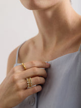 BaubleBar Disney Mickey Mouse Ring Set - Gold/Pavé - 
    Set of 3 Disney rings